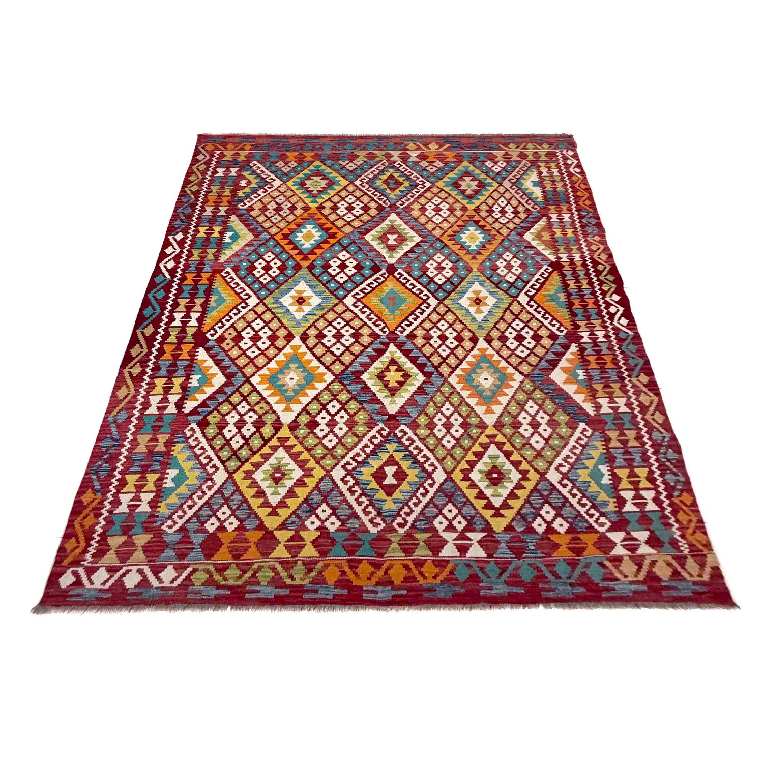 Handmade Vegetable Kilim 6' 11" x 9' 4" (ft) - No. R39848