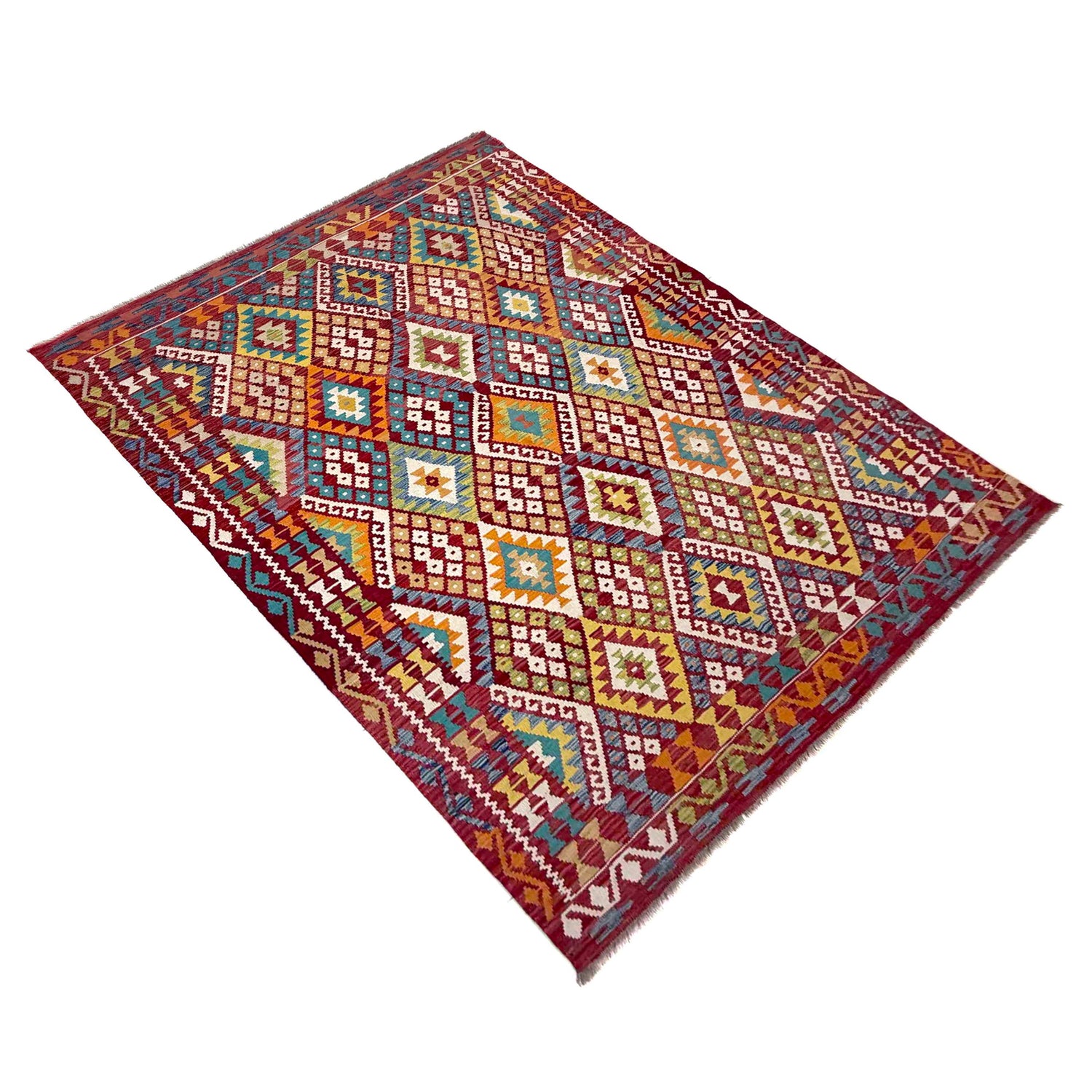 Handmade Vegetable Kilim 6' 11" x 9' 4" (ft) - No. R39848