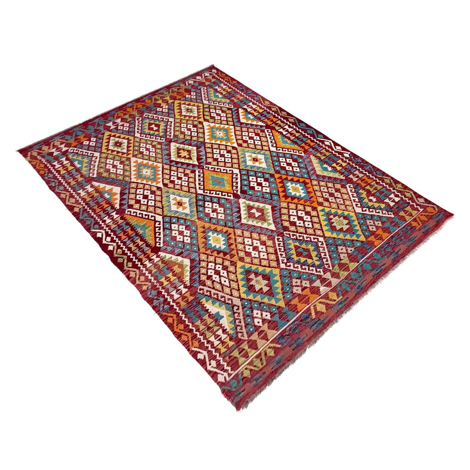 Handmade Vegetable Kilim 6' 11" x 9' 4" (ft) - No. R39848