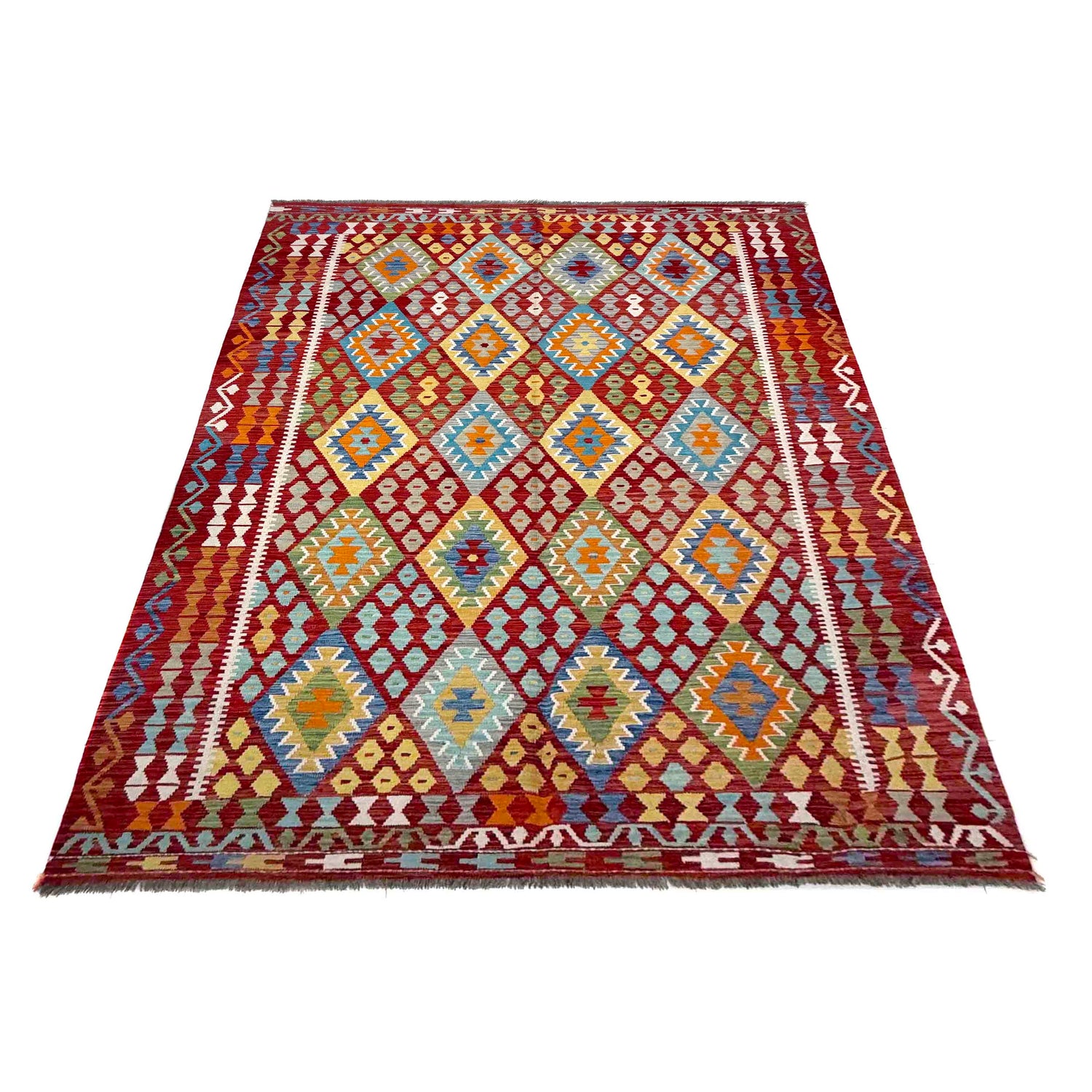 Handmade Vegetable Kelim 6' 9" x 9' 9" (ft) - No. R39850