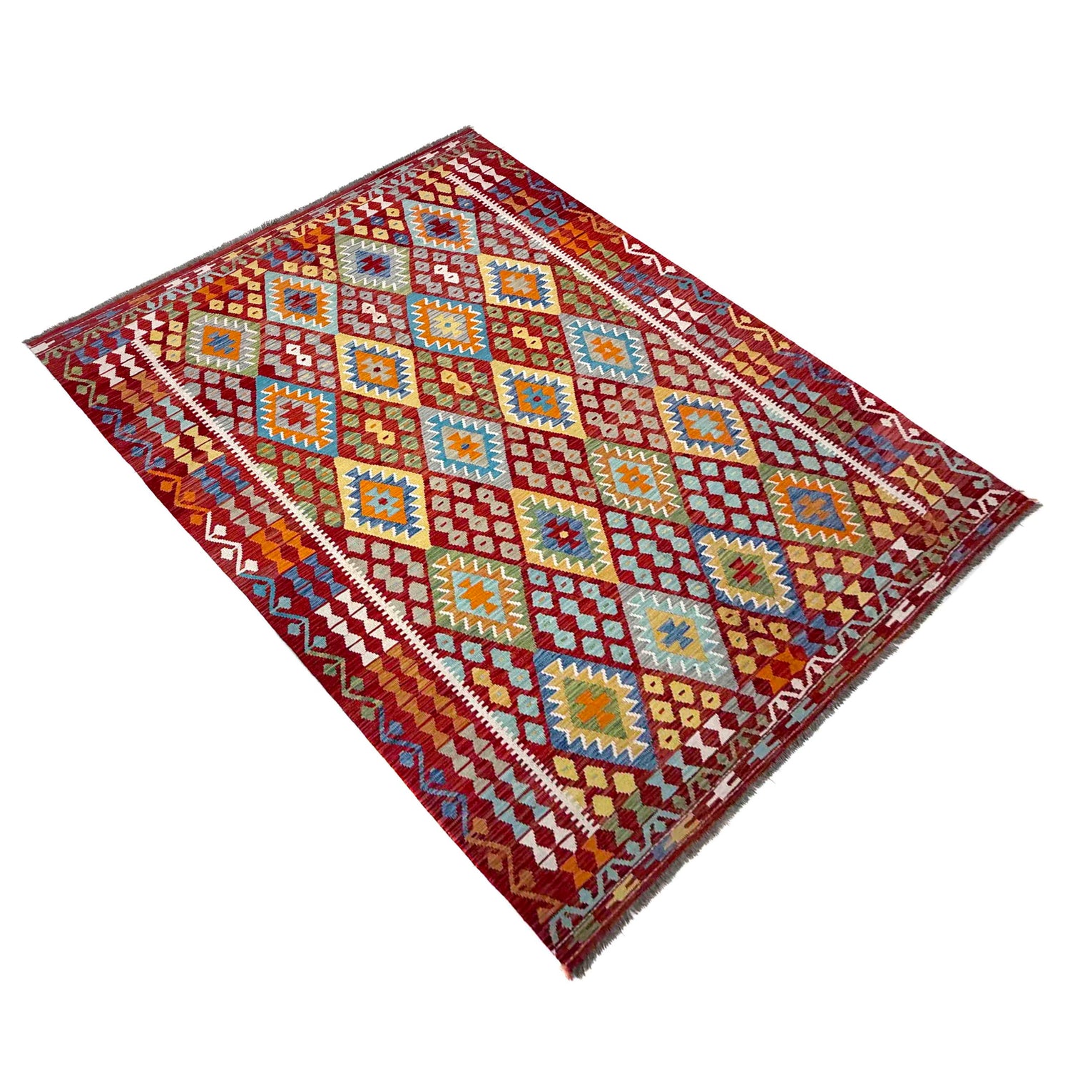Handmade Vegetable Kelim 6' 9" x 9' 9" (ft) - No. R39850
