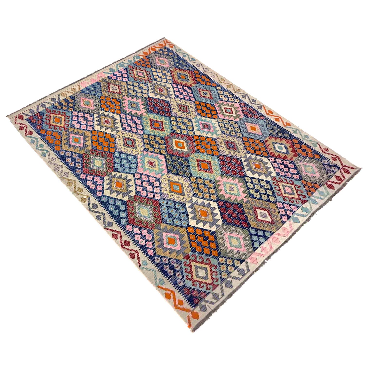 Handmade Vegetable Kilim 6' 11" x 9' 7" (ft) - No. R39851
