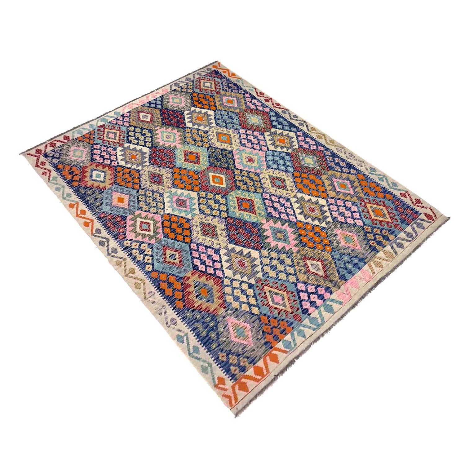 Handmade Vegetable Kilim 6' 11" x 9' 7" (ft) - No. R39851