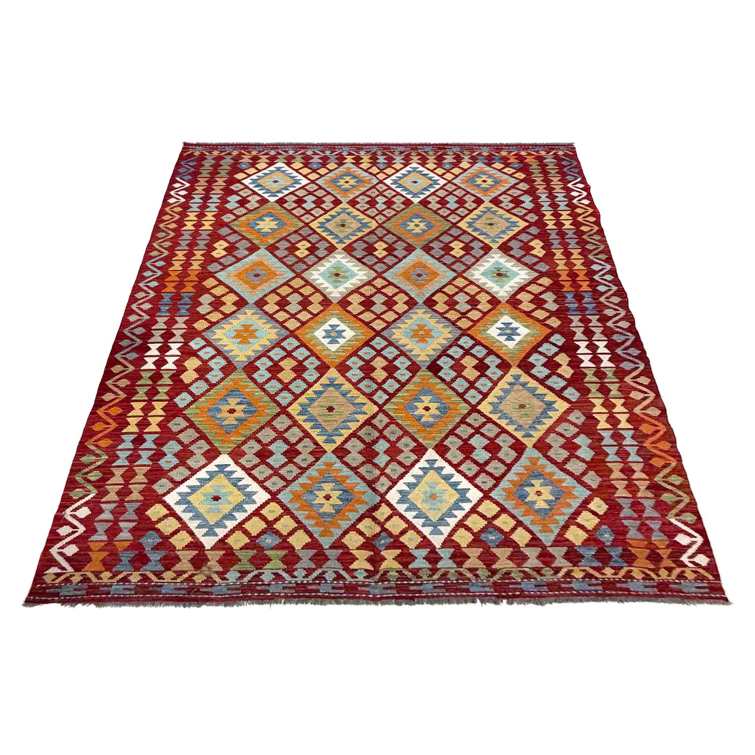 Handmade Vegetable Kelim 6' 8" x 9' 9" (ft) - No. R39852