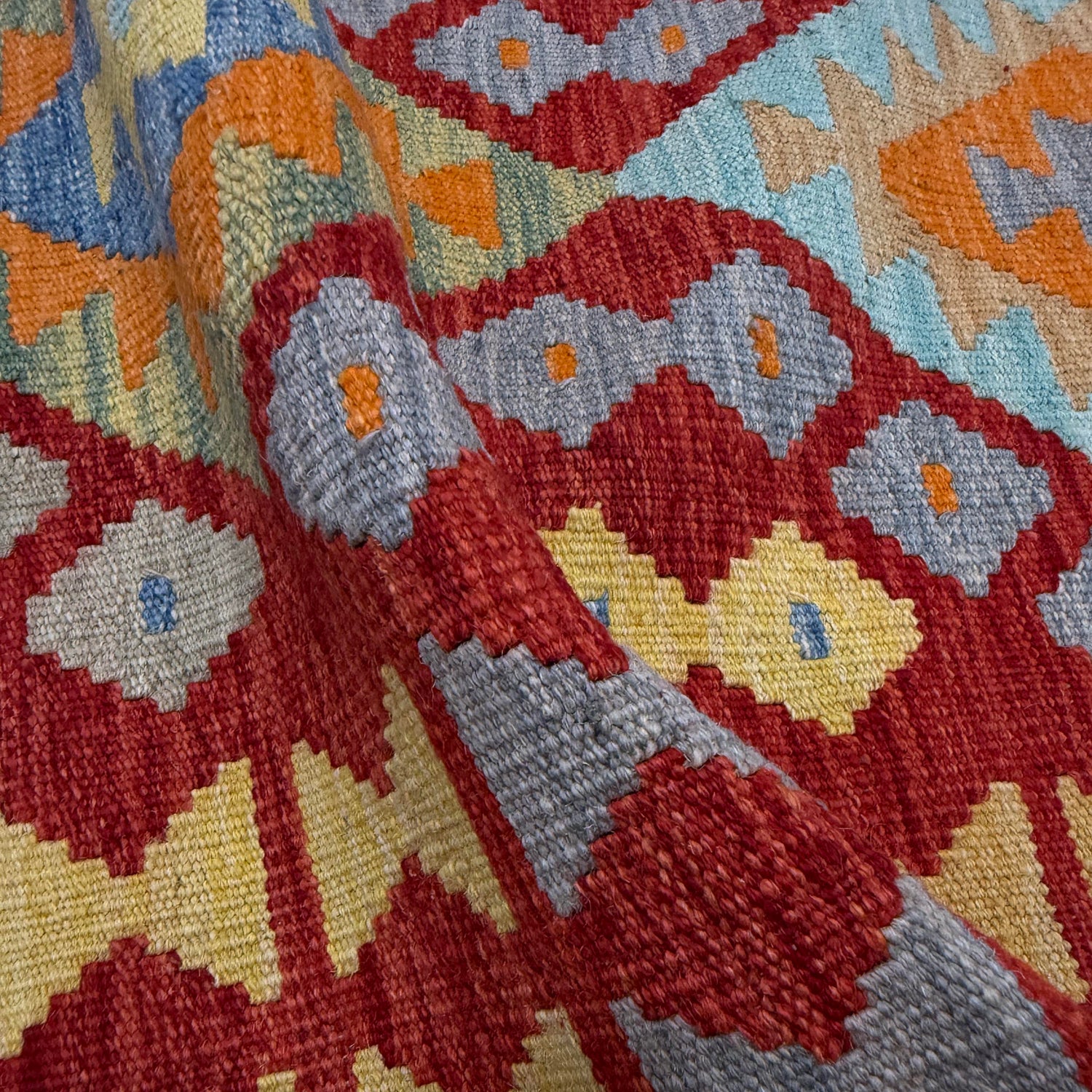 Handmade Vegetable Kelim 6' 8" x 9' 9" (ft) - No. R39852
