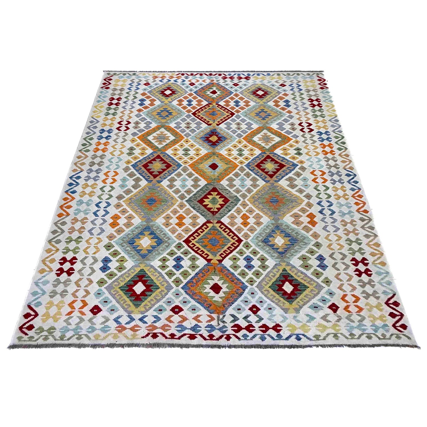 Handmade Vegetable Kilim 6' 8" x 9' 5" (ft) - No. R39853
