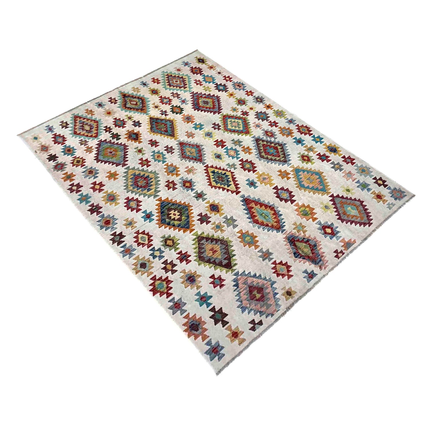 Handmade Vegetable Kelim 6' 10" x 9' 8" (ft) - No. R39854