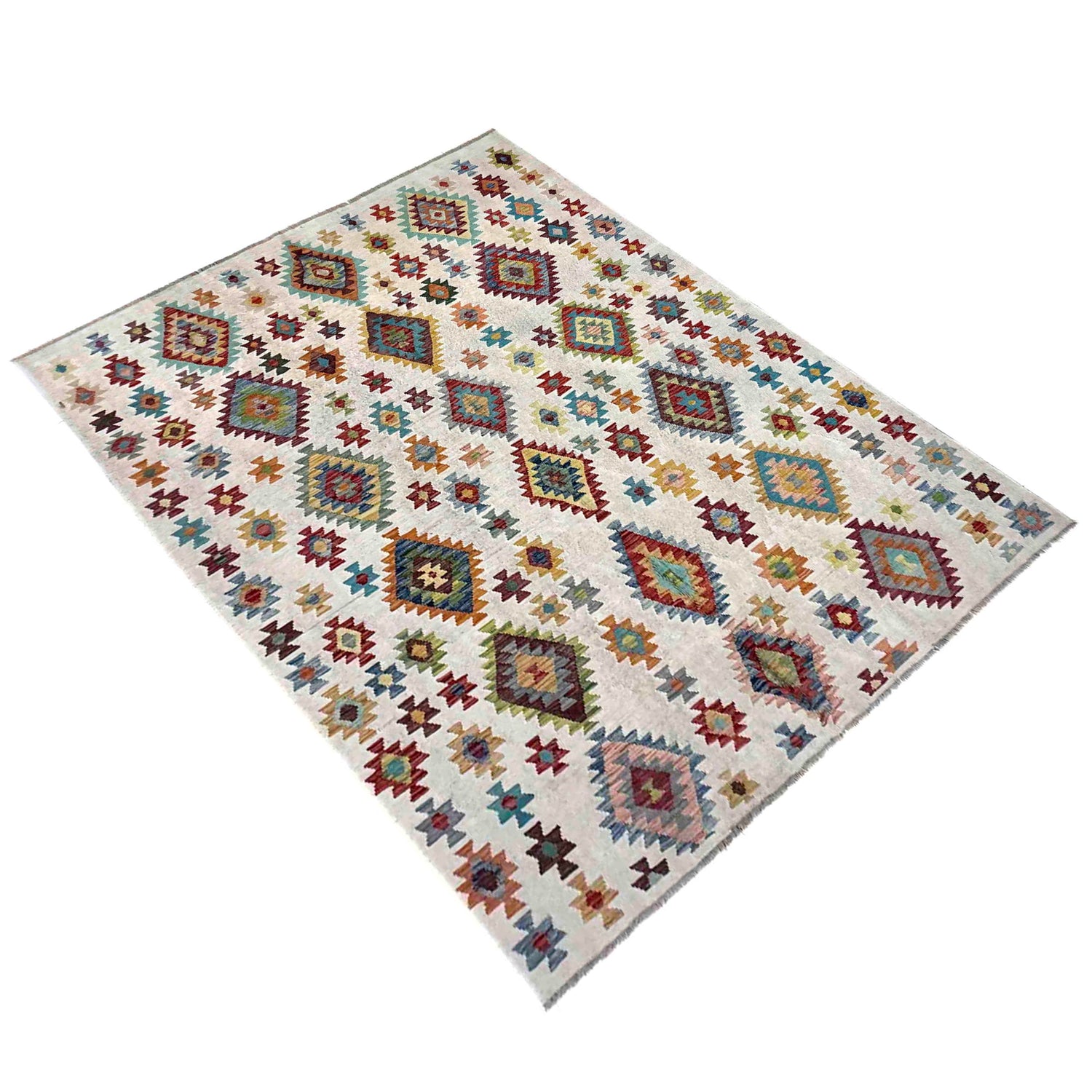Handmade Vegetable Kelim 6' 10" x 9' 8" (ft) - No. R39854