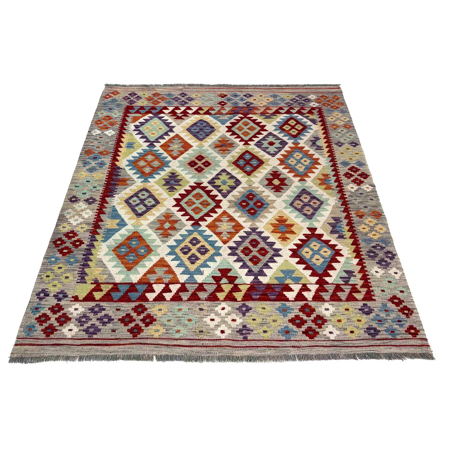 Handmade Vegetable Kilim 5' 0" x 6' 4" (ft) - No. R39859