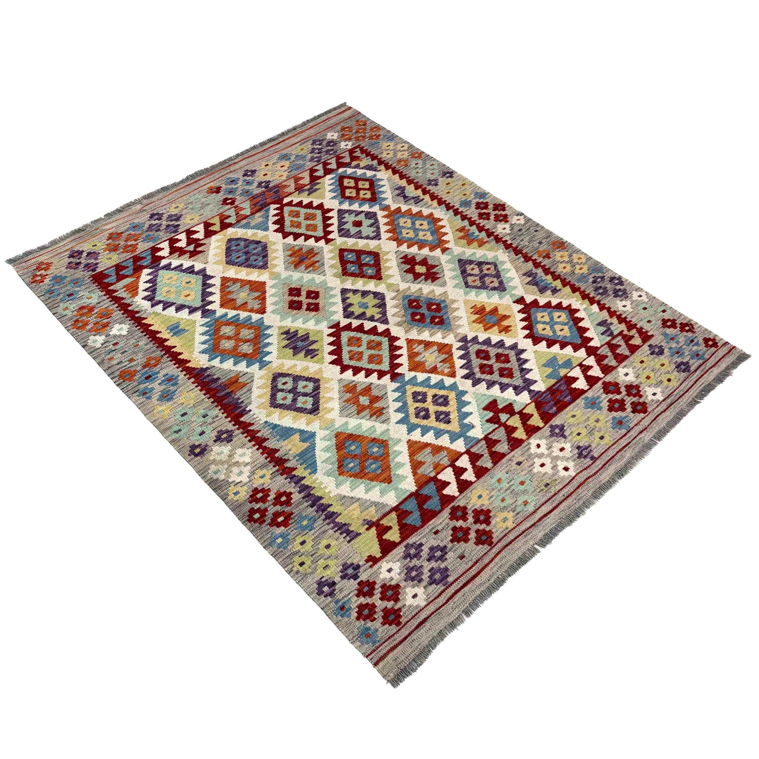 Handmade Vegetable Kilim 5' 0" x 6' 4" (ft) - No. R39859