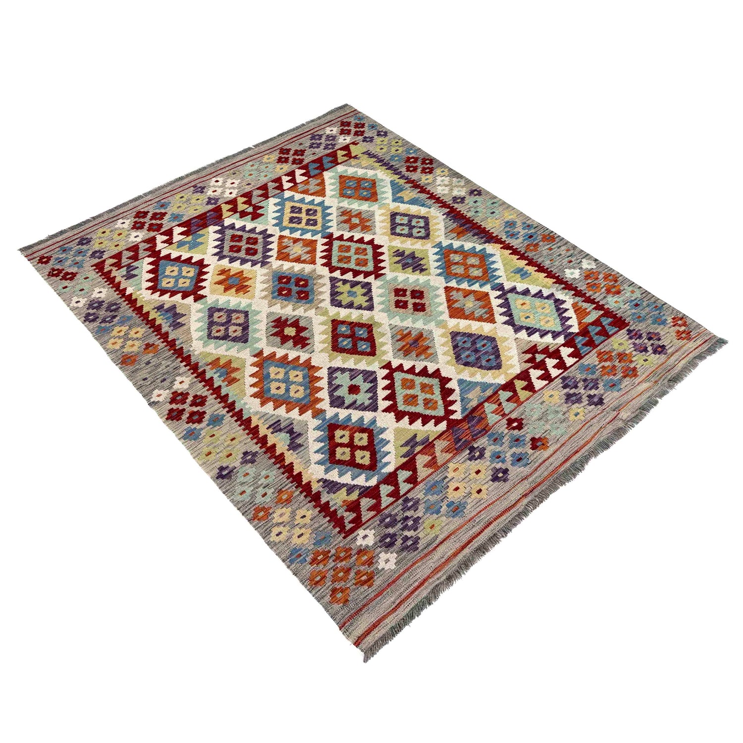 Handmade Vegetable Kilim 5' 0" x 6' 4" (ft) - No. R39859