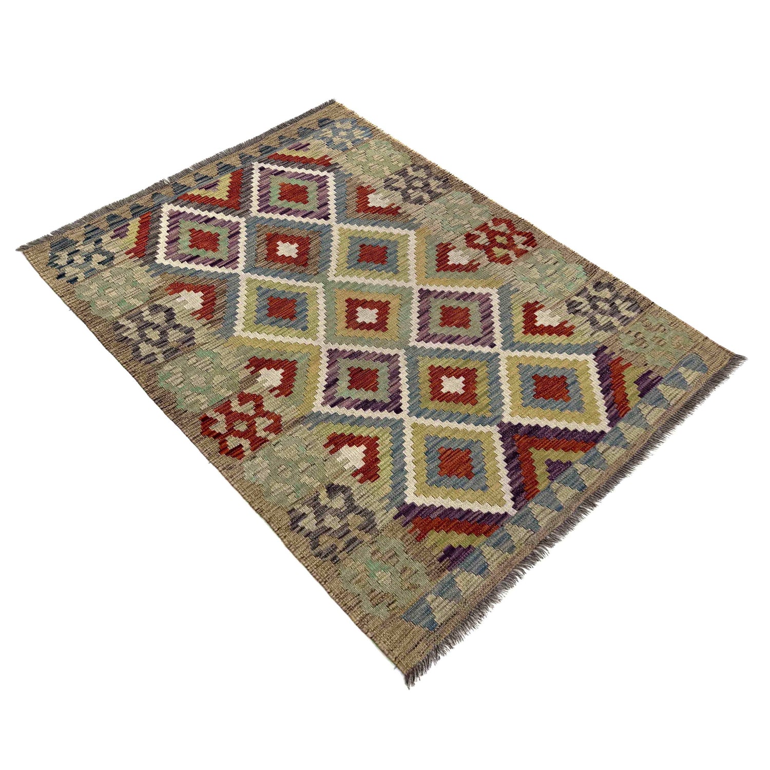 Handmade Vegetable Kilim 3' 5" x 4' 10" (ft) - No. R39864