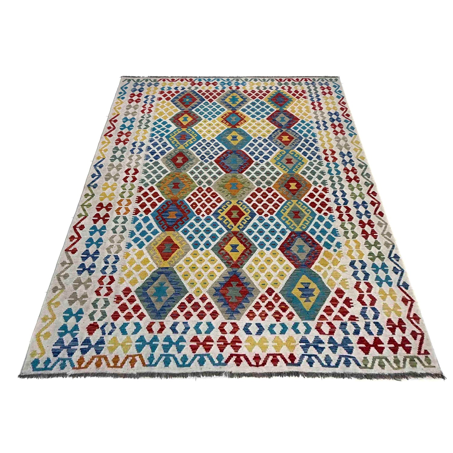 Handmade Vegetable Kelim 6' 9" x 9' 8" (ft) - No. R39877