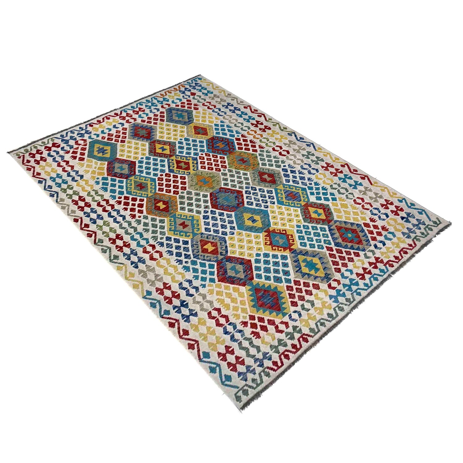 Handmade Vegetable Kelim 6' 9" x 9' 8" (ft) - No. R39877
