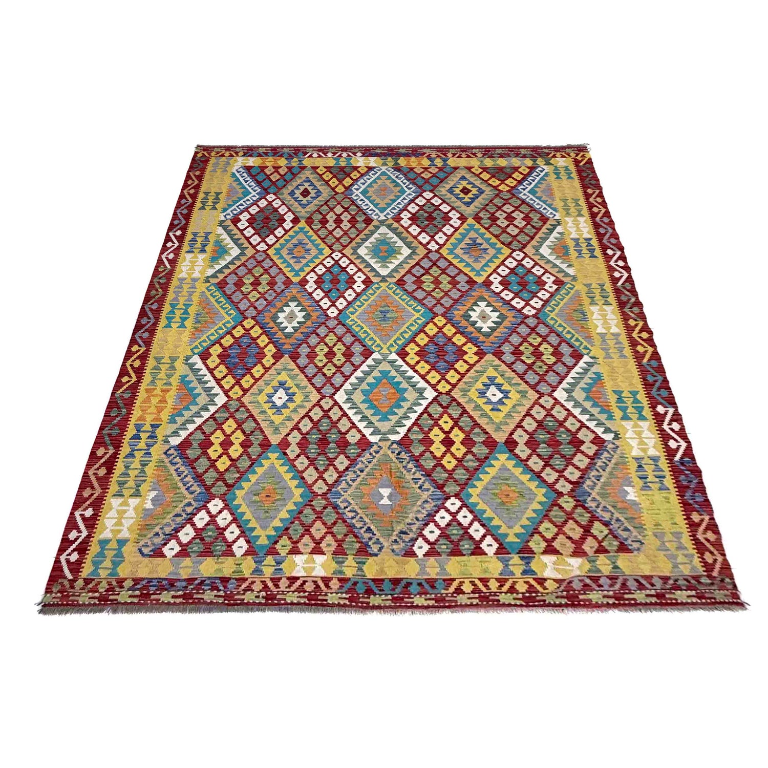 Handmade Vegetable Kilim 6' 10" x 9' 7" (ft) - No. R39878