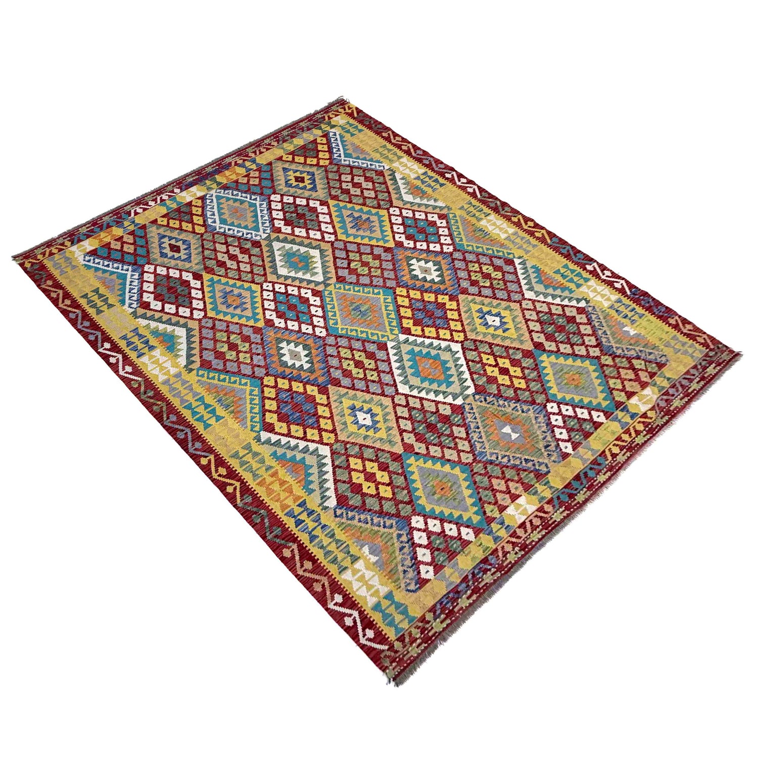 Handmade Vegetable Kilim 6' 10" x 9' 7" (ft) - No. R39878