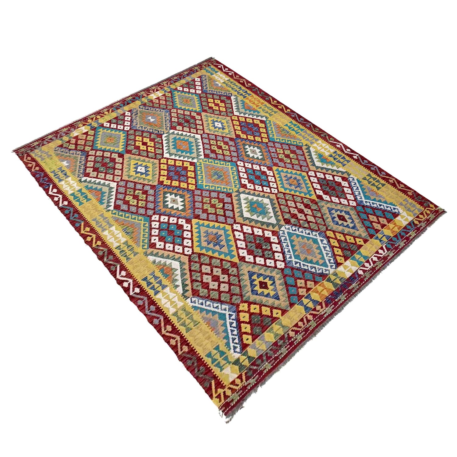 Handmade Vegetable Kilim 6' 10" x 9' 7" (ft) - No. R39878