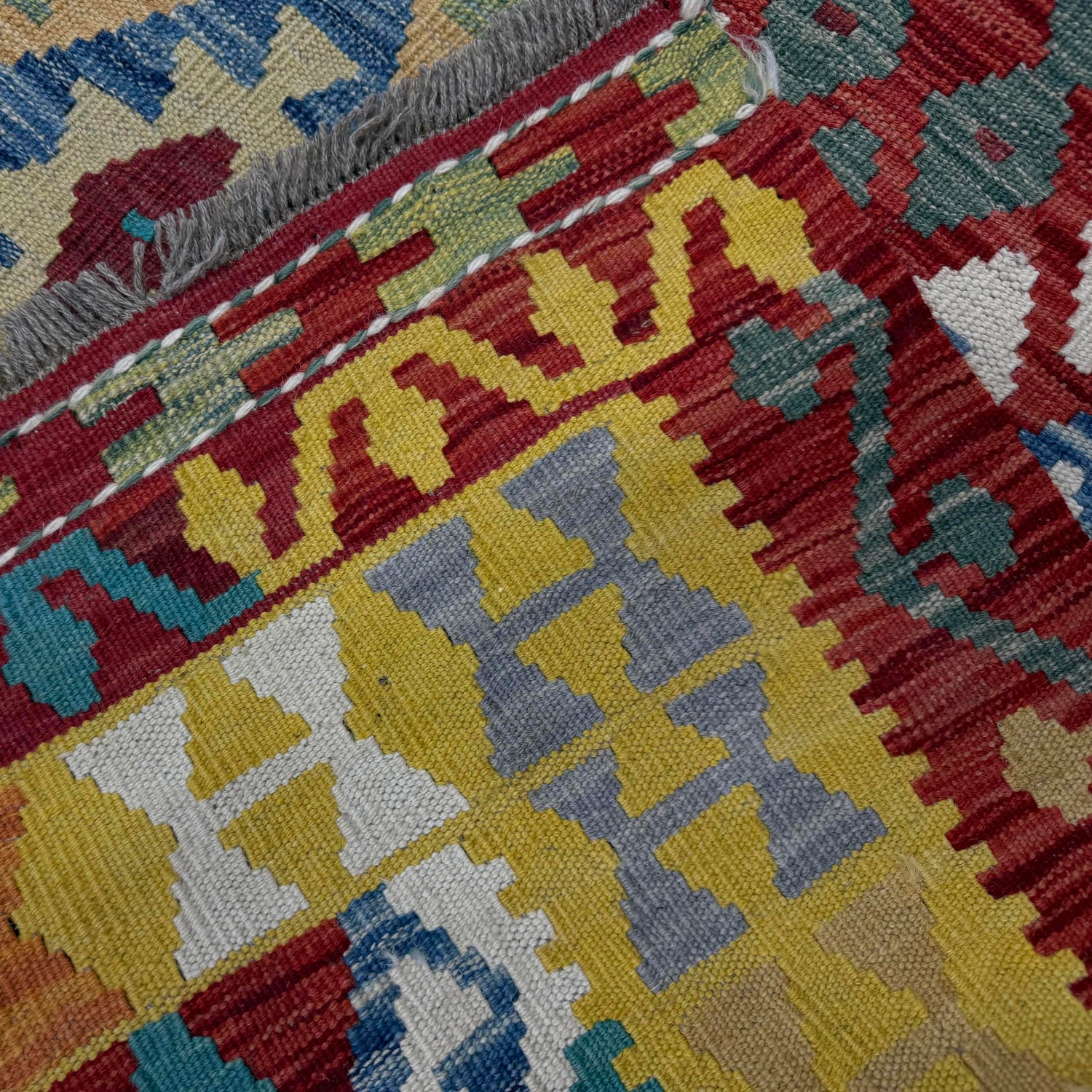 Handmade Vegetable Kilim 6' 10" x 9' 7" (ft) - No. R39878