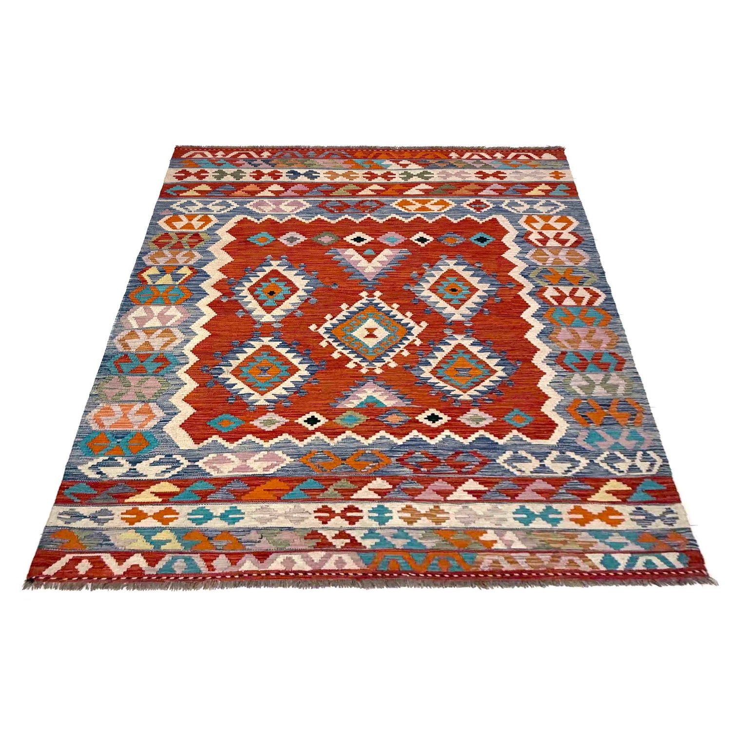 Handmade Vegetable Kelim 6' 9" x 9' 7" (ft) - No. R39879