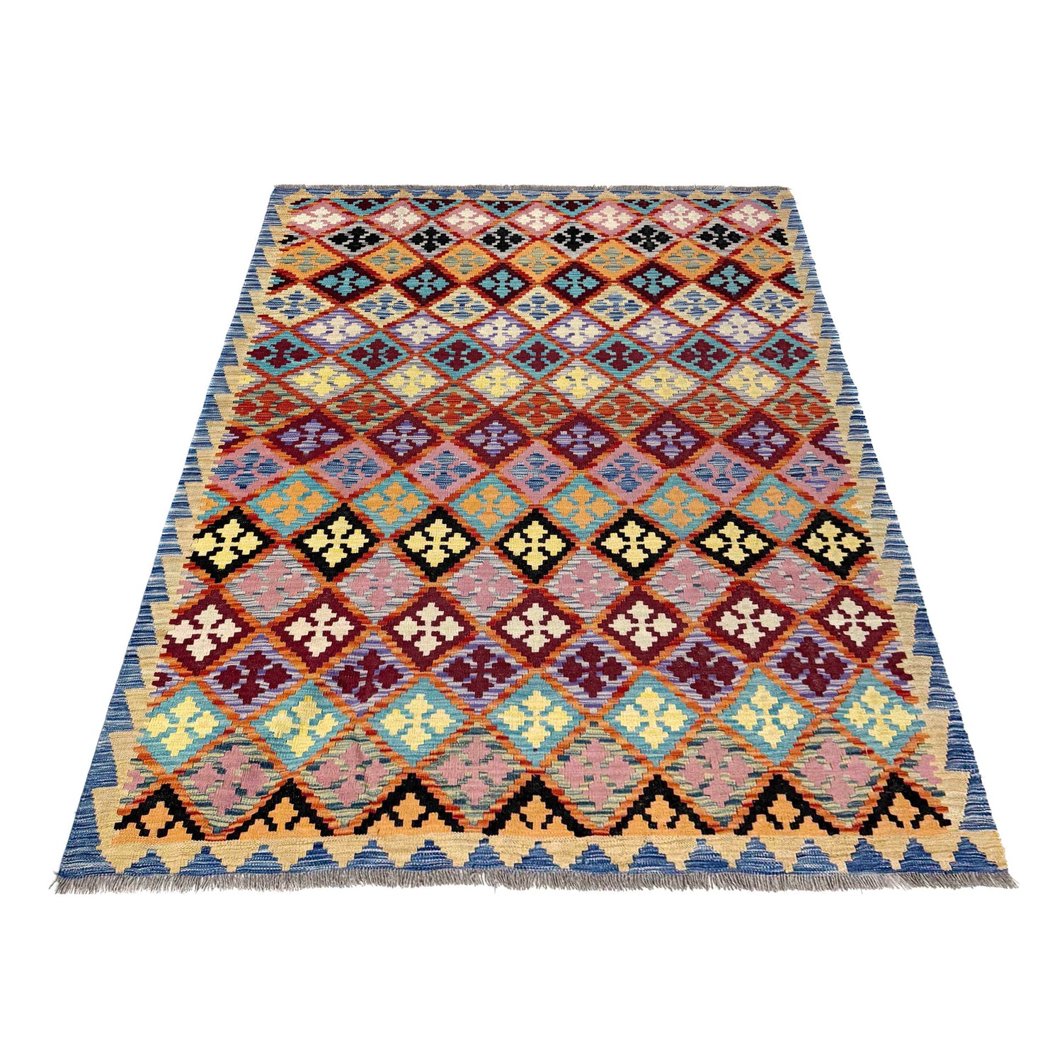 Handmade Vegetable Kelim 5' 2" x 6' 7" (ft) - No. R39880