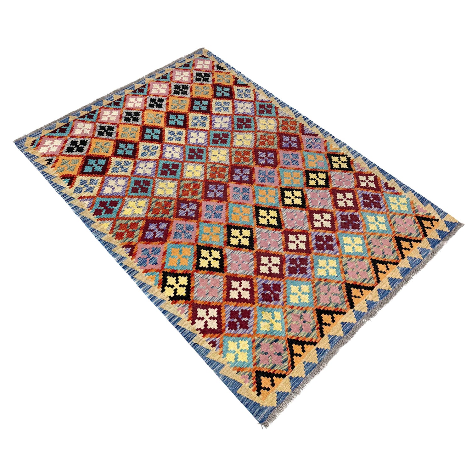 Handmade Vegetable Kelim 5' 2" x 6' 7" (ft) - No. R39880