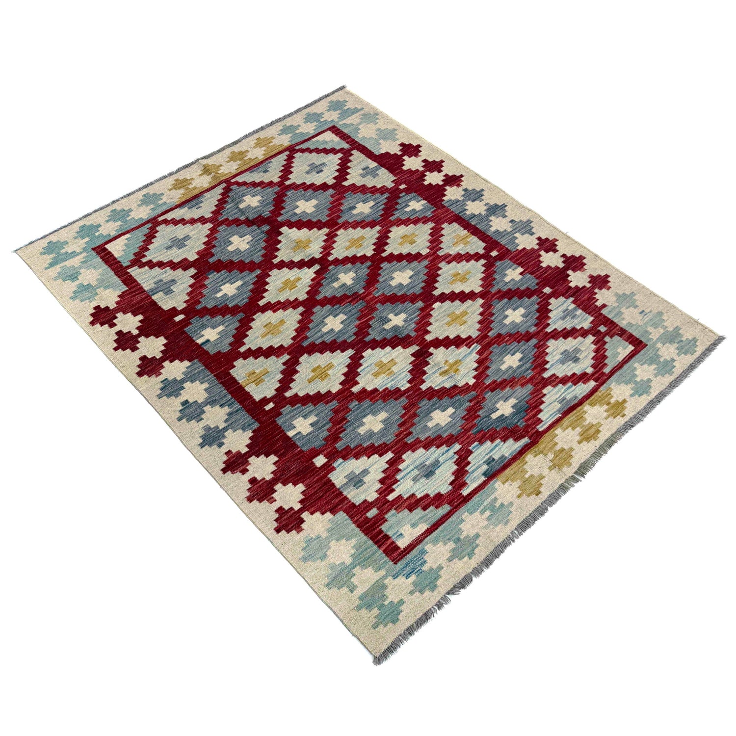 Handmade Vegetable Kelim 4' 11" x 6' 6" (ft) - No. R39882