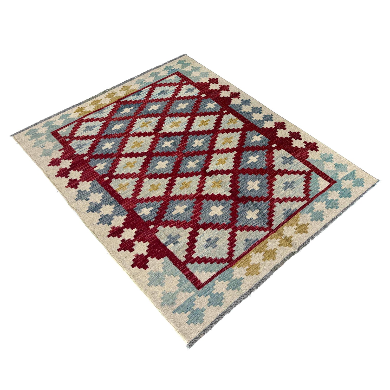 Handmade Vegetable Kelim 4' 11" x 6' 6" (ft) - No. R39882