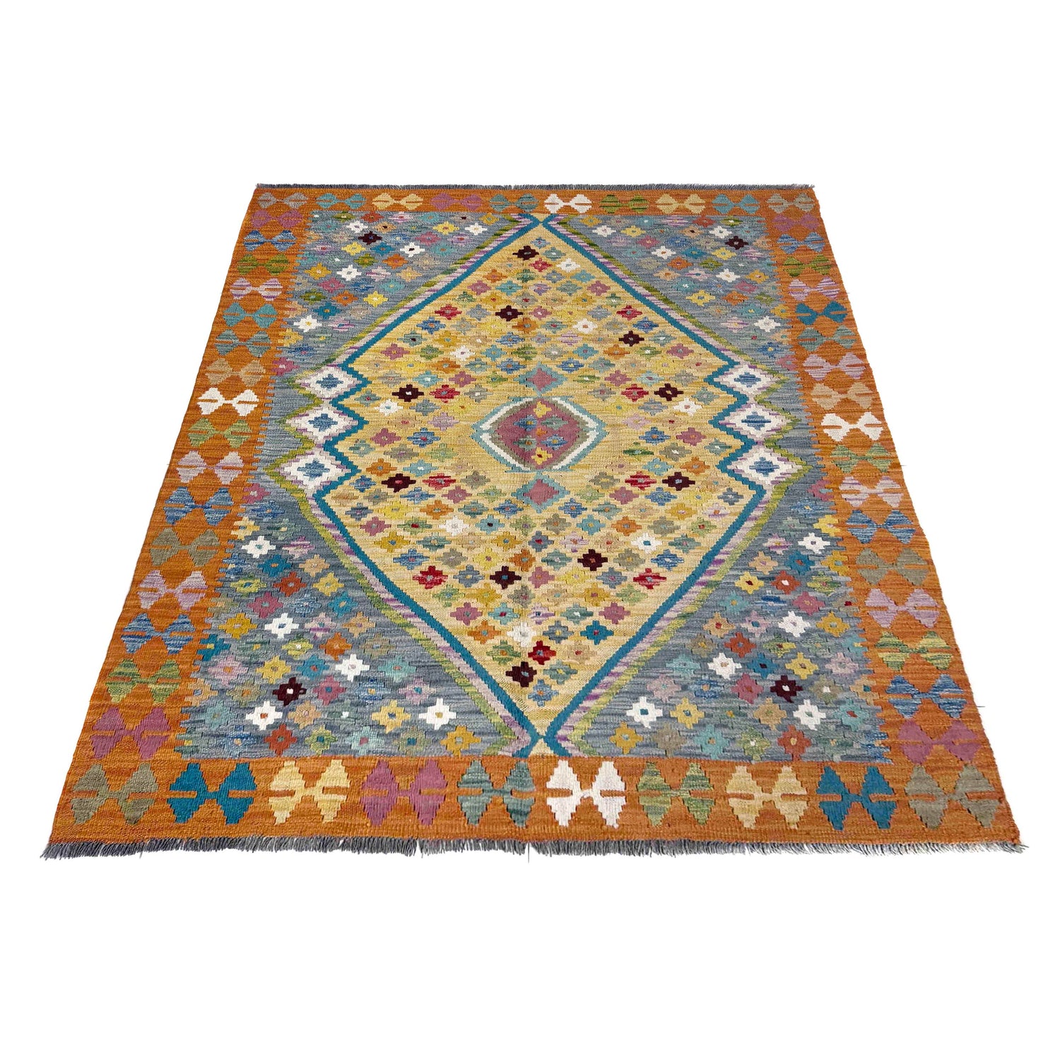 Handmade Vegetable Kilim 5' 0" x 6' 4" (ft) - No. R39883