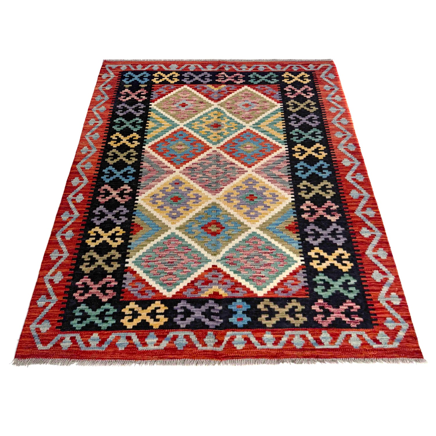 Handmade Vegetable Kelim 4' 2" x 5' 10" (ft) - No. R39884