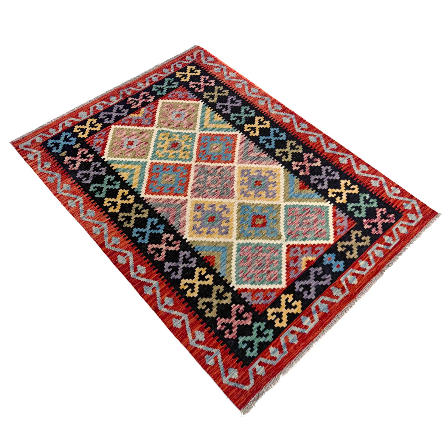 Handmade Vegetable Kelim 4' 2" x 5' 10" (ft) - No. R39884