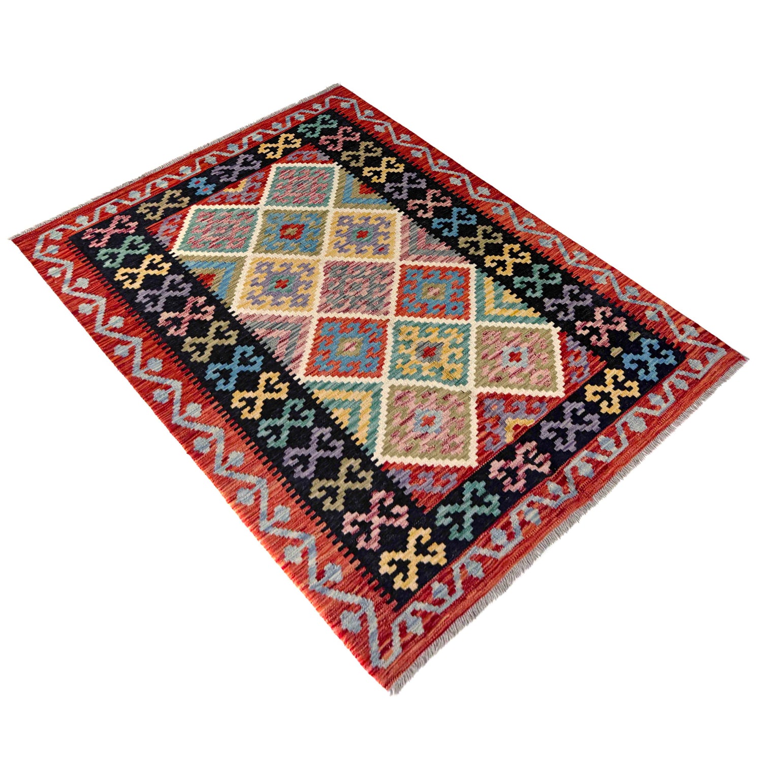 Handmade Vegetable Kelim 4' 2" x 5' 10" (ft) - No. R39884