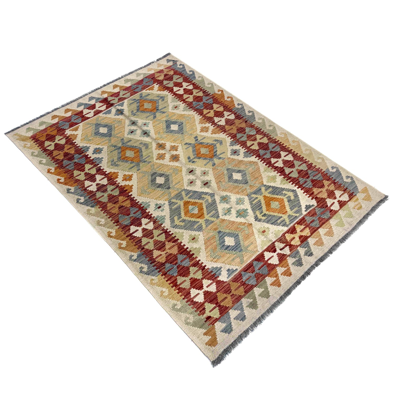 Handmade Vegetable Kilim 3' 11" x 5' 10" (ft) - No. R39885
