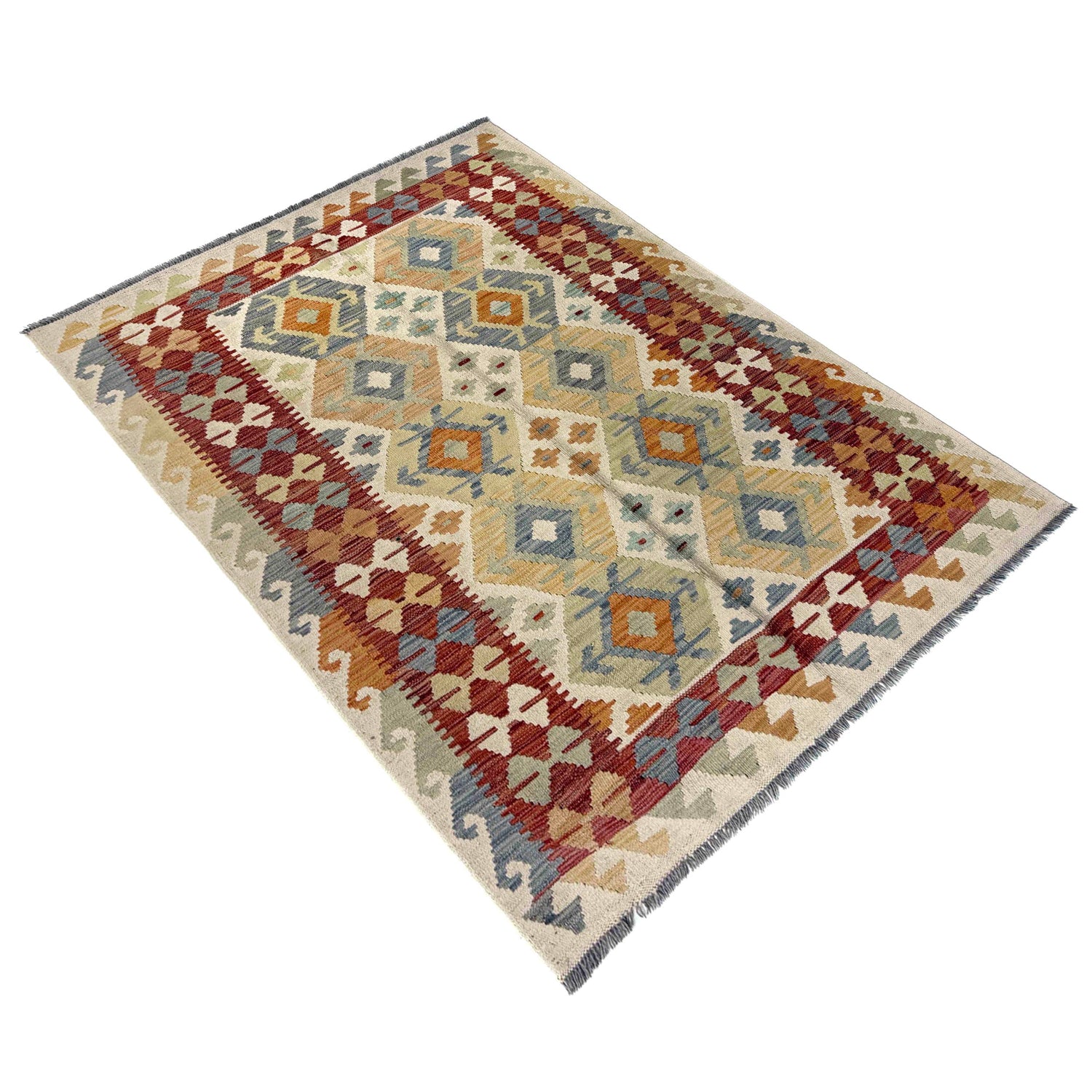 Handmade Vegetable Kilim 3' 11" x 5' 10" (ft) - No. R39885