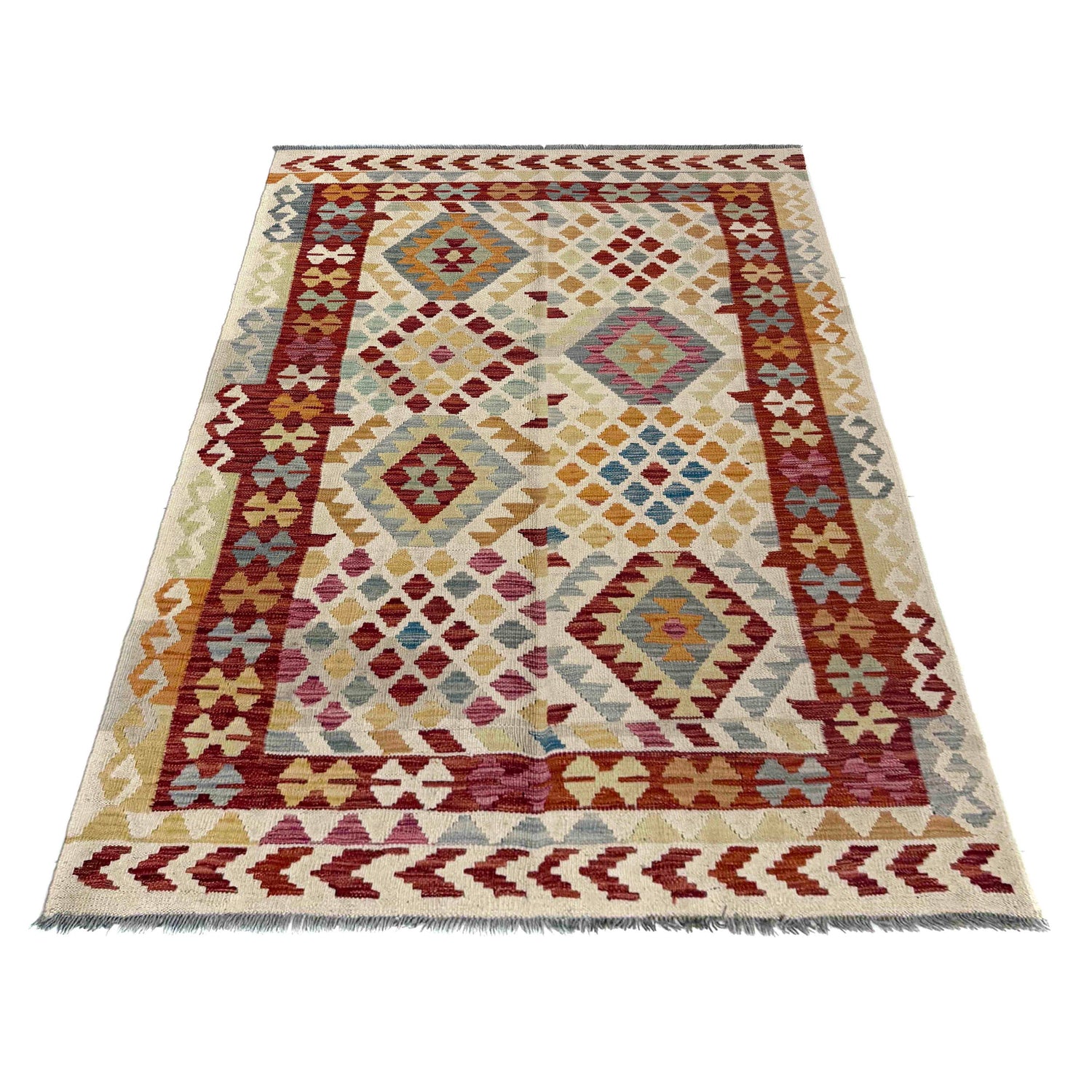 Handmade Vegetable Kilim 4' 2" x 5' 10" (ft) - No. R39886