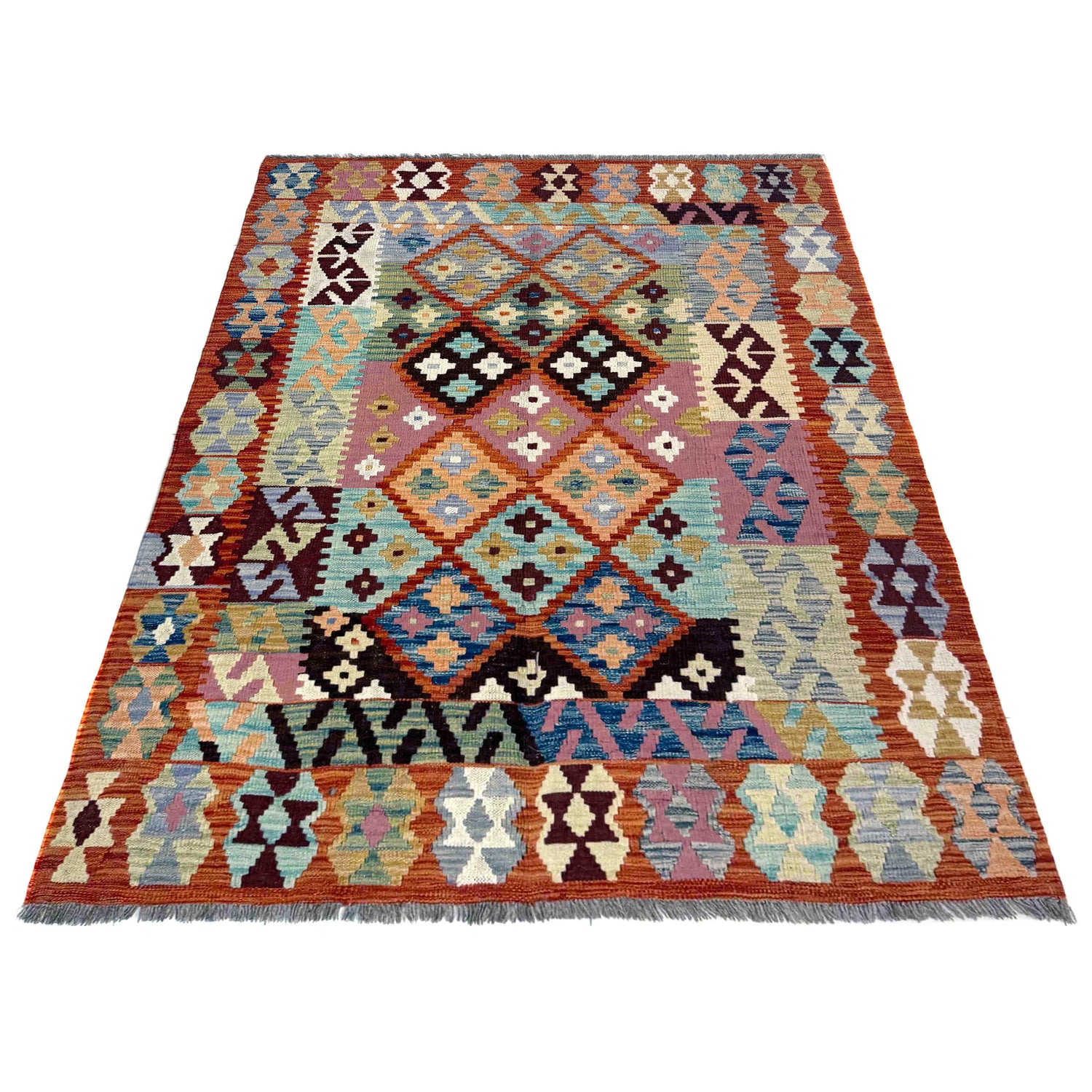 Handmade Vegetable Kilim 4' 4" x 6' 0" (ft) - No. R39887