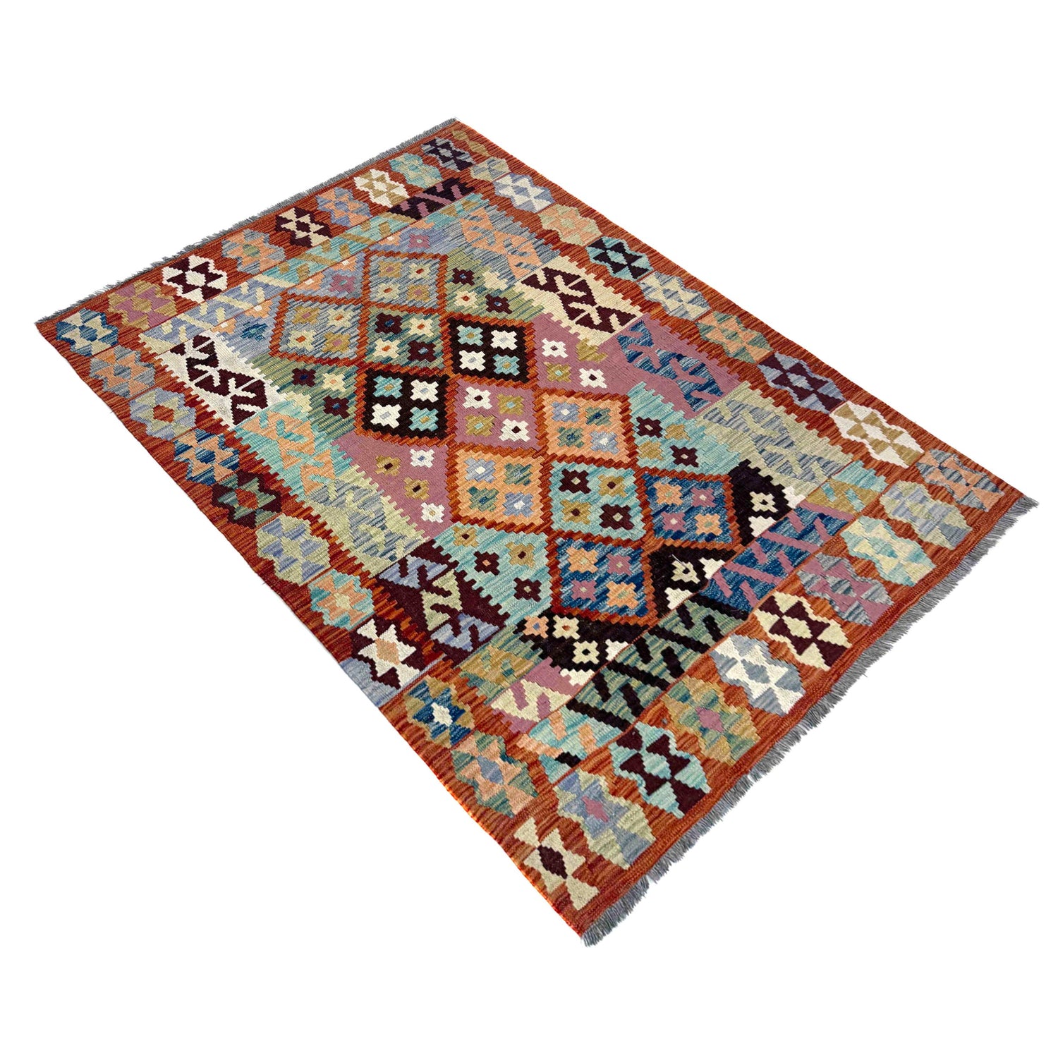 Handmade Vegetable Kilim 4' 4" x 6' 0" (ft) - No. R39887