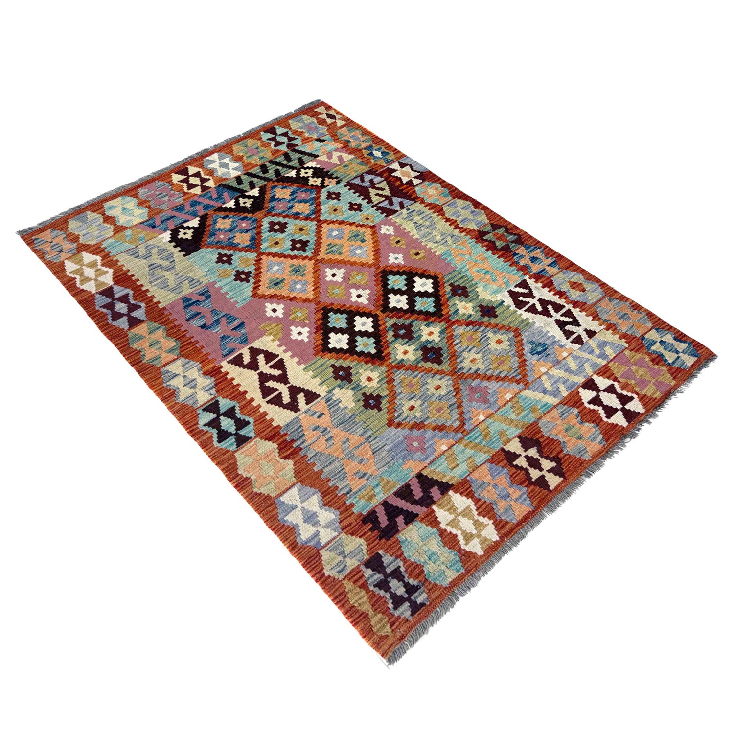Handmade Vegetable Kilim 4' 4" x 6' 0" (ft) - No. R39887