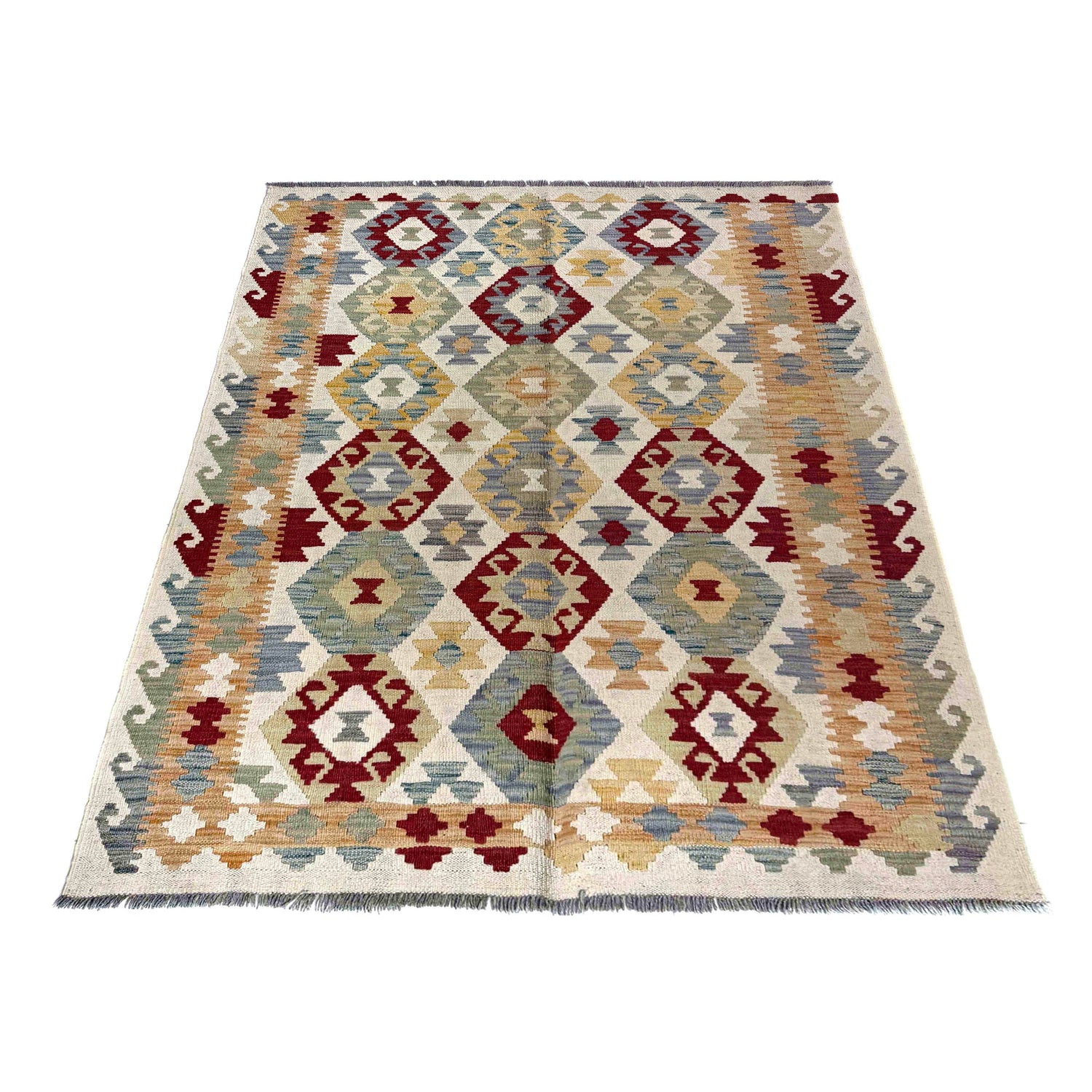 Handmade Vegetable Kilim 4' 2" x 5' 9" (ft) - No. R39888