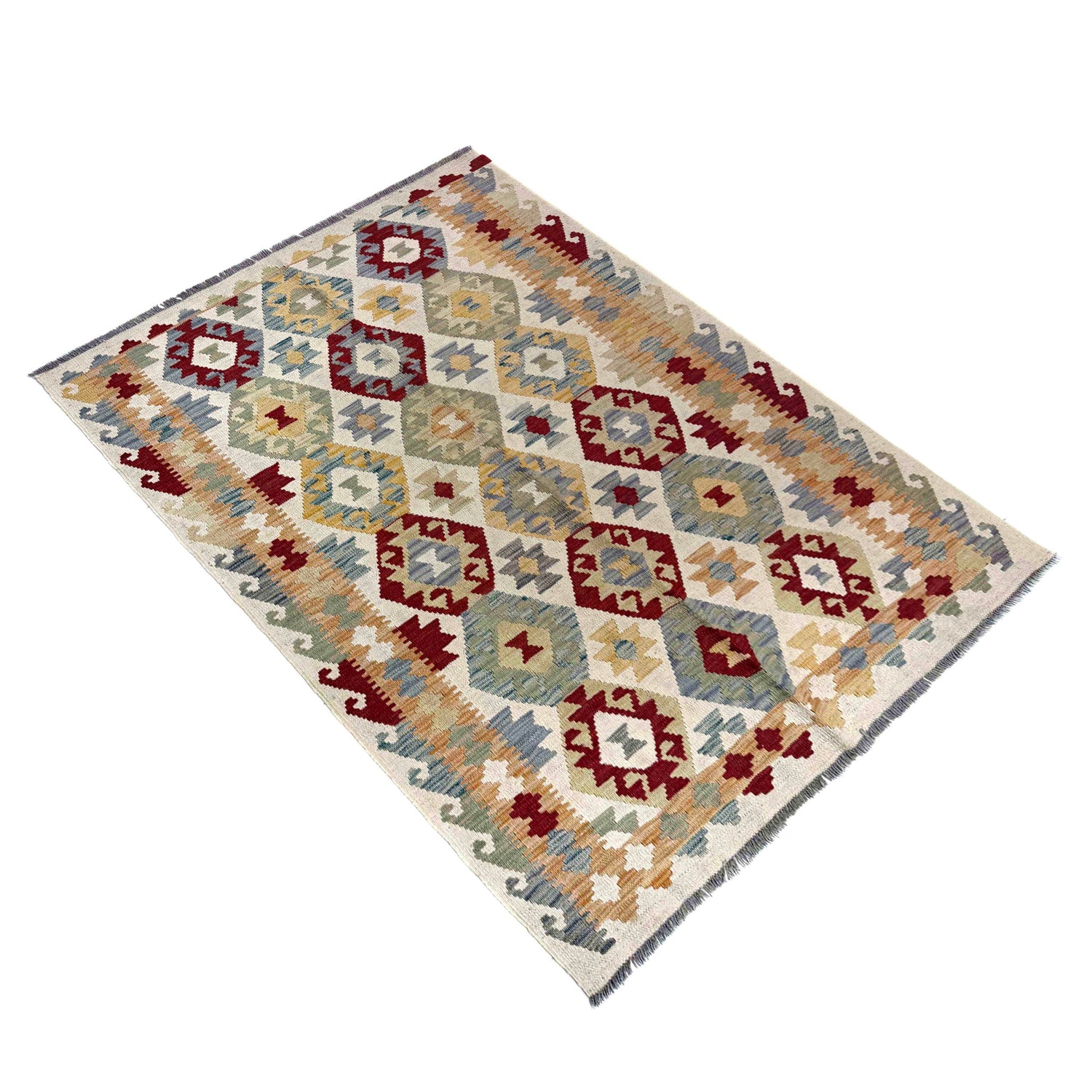 Handmade Vegetable Kilim 4' 2" x 5' 9" (ft) - No. R39888