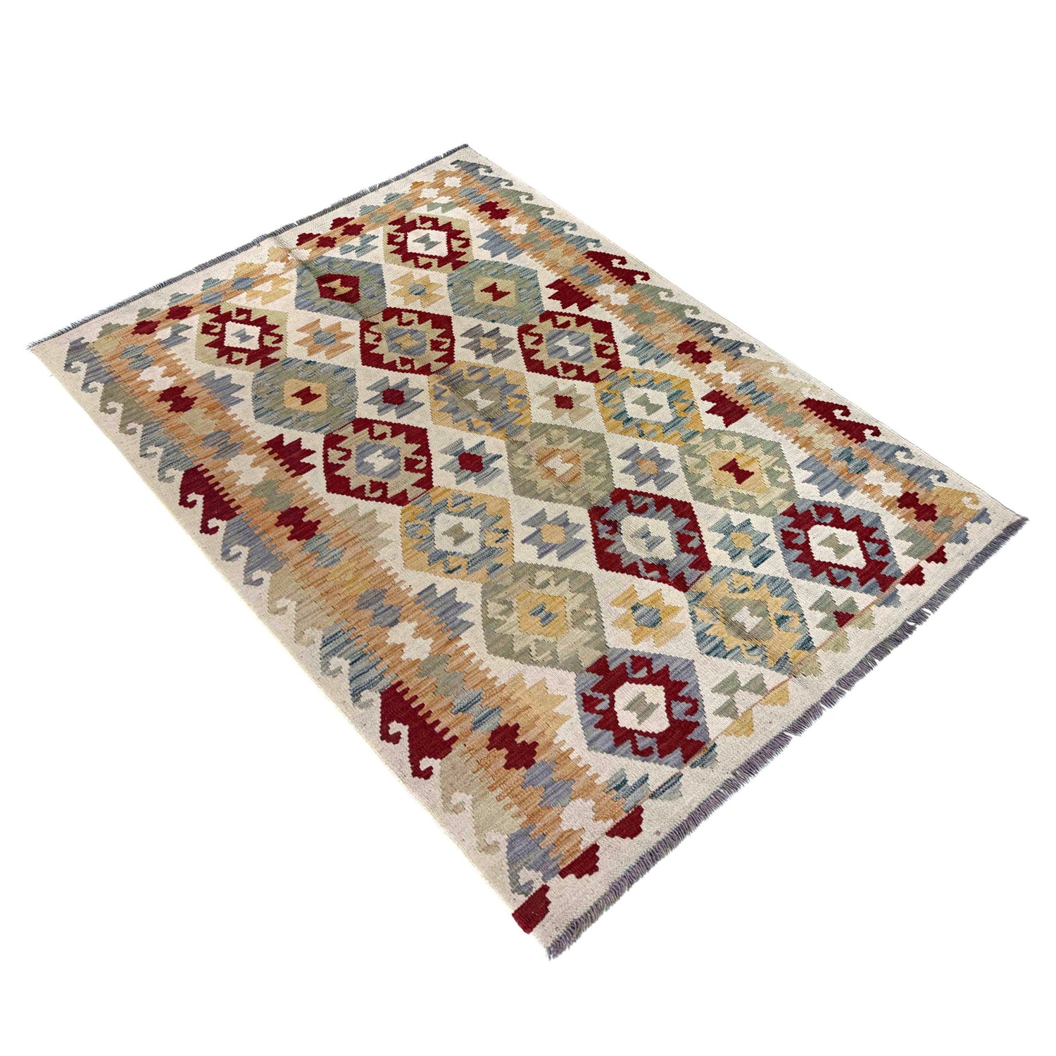 Handmade Vegetable Kilim 4' 2" x 5' 9" (ft) - No. R39888