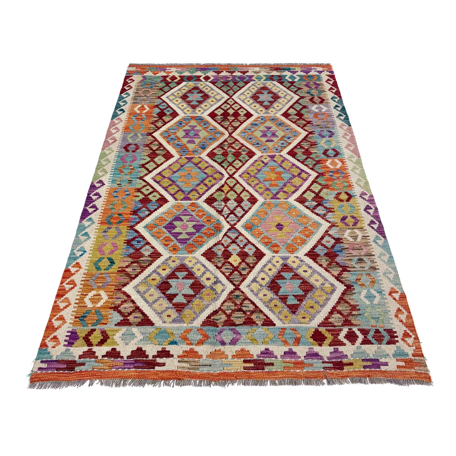 Handmade Vegetable Kelim 4' 4" x 6' 7" (ft) - No. R39891