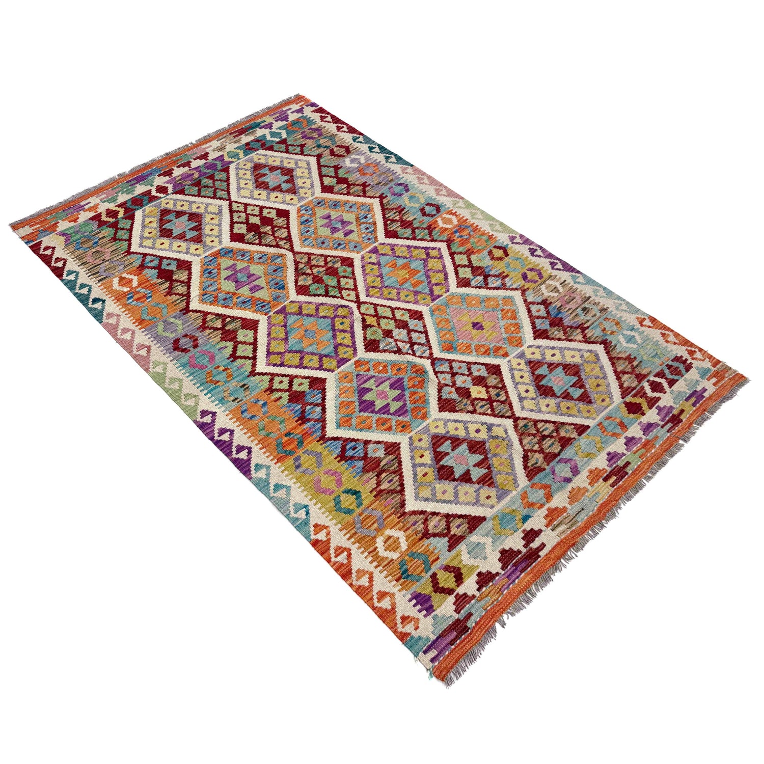Handmade Vegetable Kelim 4' 4" x 6' 7" (ft) - No. R39891