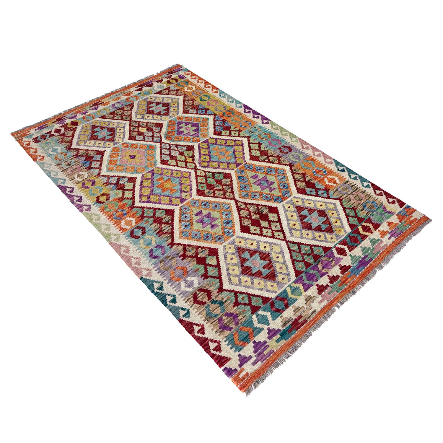 Handmade Vegetable Kelim 4' 4" x 6' 7" (ft) - No. R39891