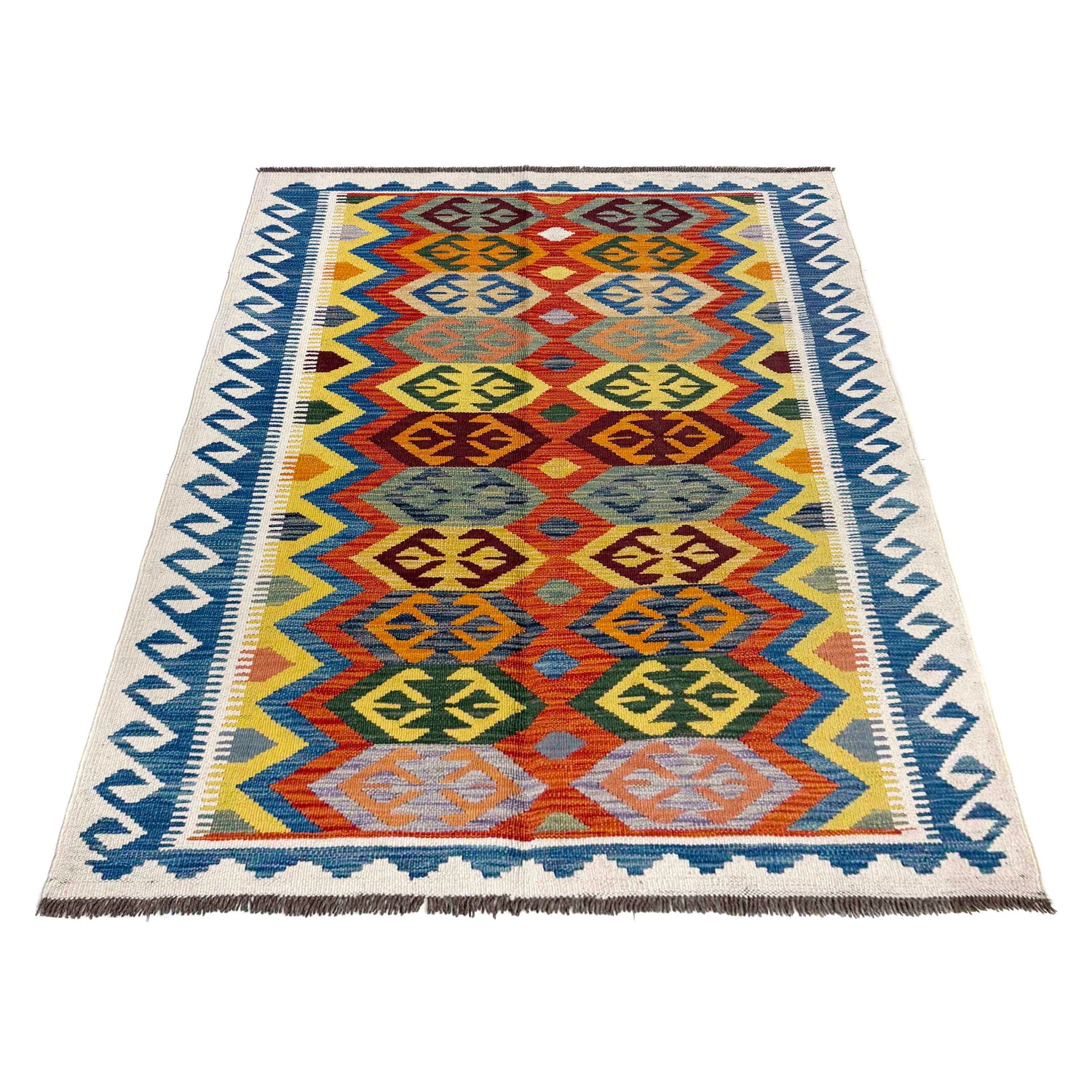 Handmade Vegetable Kelim 4' 2" x 5' 11" (ft) - No. R39892