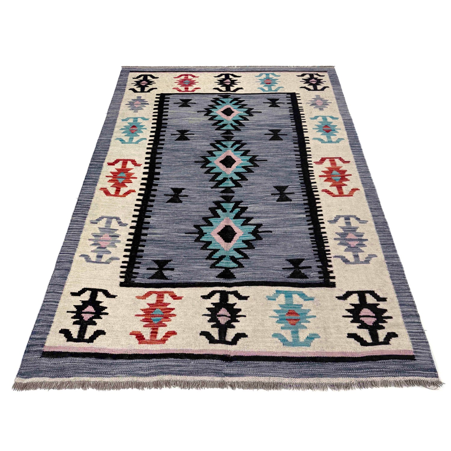 Handmade Vegetable Kilim 4' 2" x 6' 0" (ft) - No. R39893
