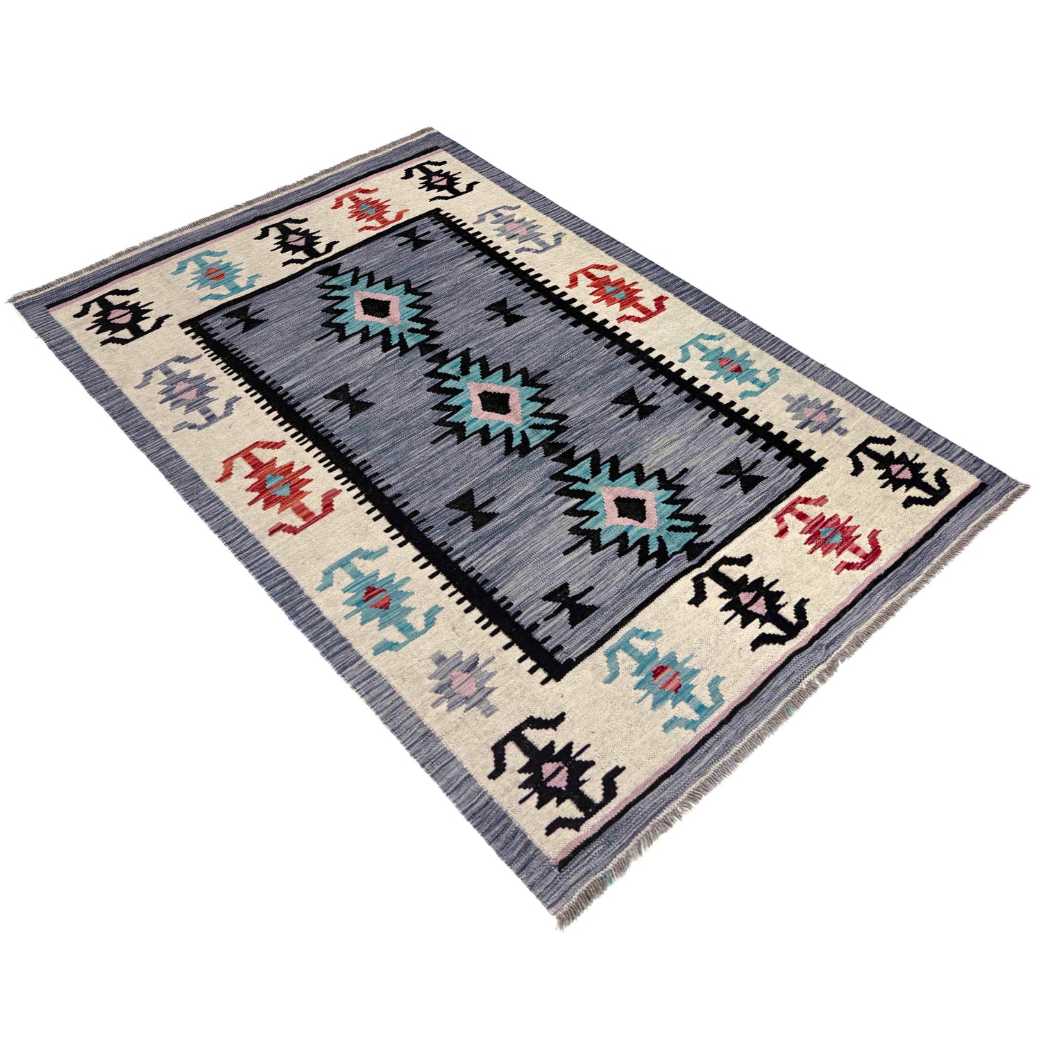 Handmade Vegetable Kilim 4' 2" x 6' 0" (ft) - No. R39893