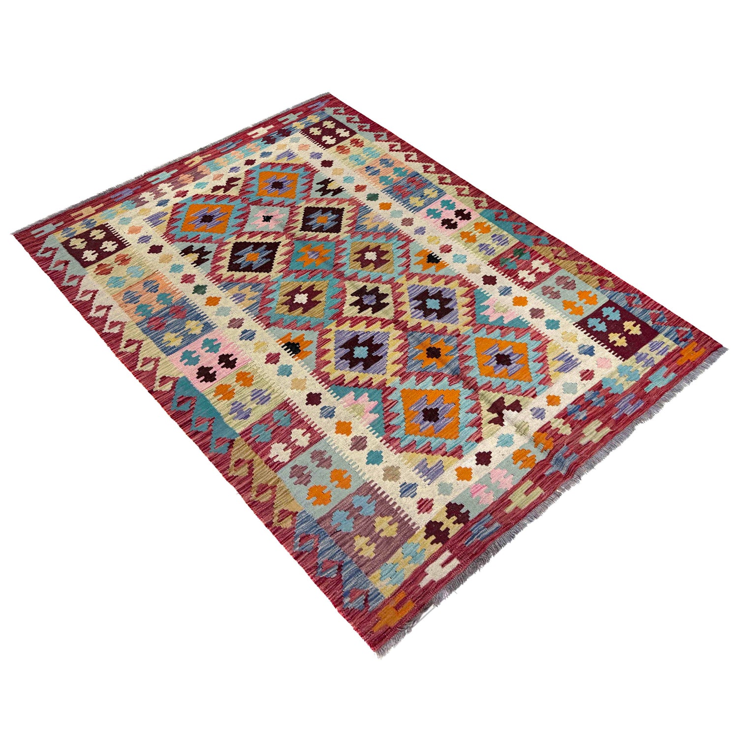 Handmade Vegetable Kilim 5' 3" x 6' 8" (ft) - No. R39896
