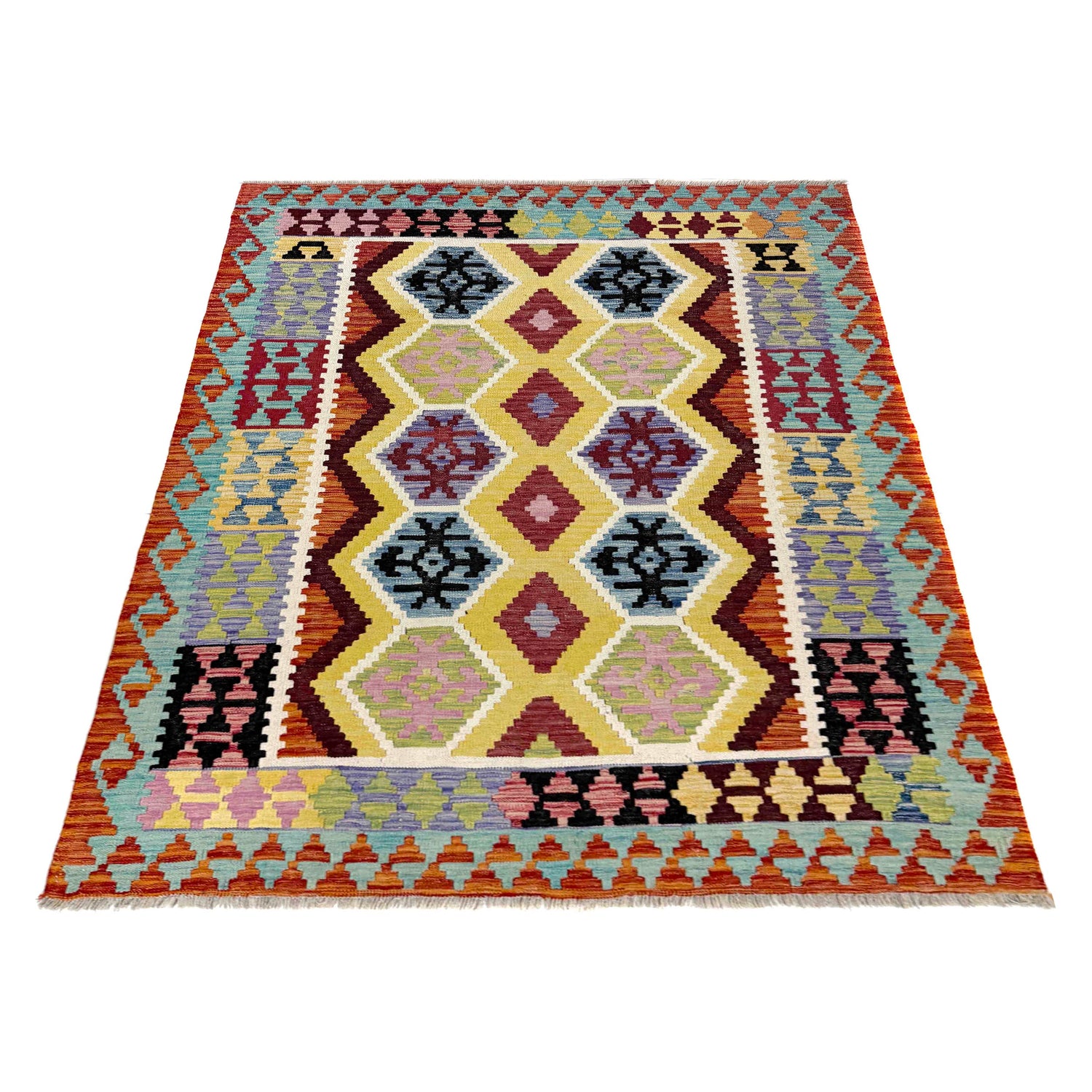 Handmade Vegetable Kelim 5' 3" x 6' 6" (ft) - No. R39897