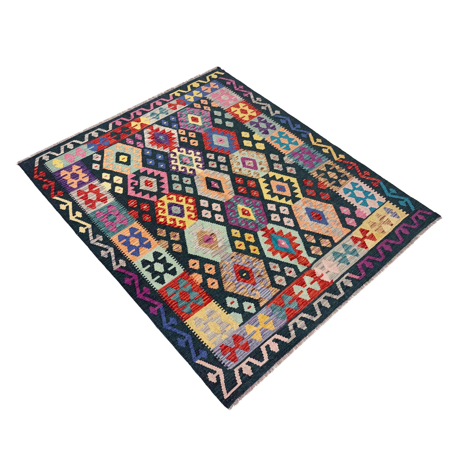 Handmade Vegetable Kilim 5' 2" x 6' 3" (ft) - No. R39899