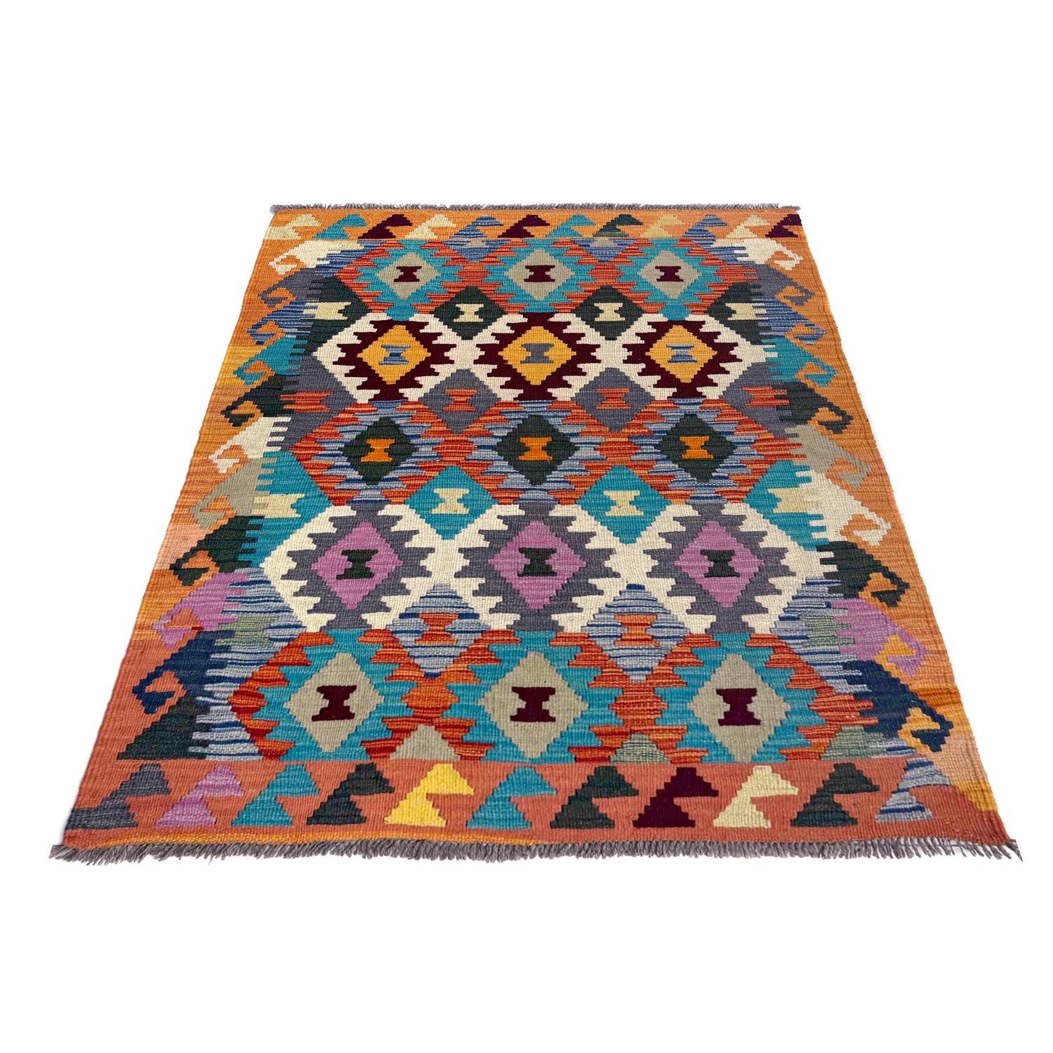 Handmade Vegetable Kilim 3' 8" x 5' 2" (ft) - No. R39900